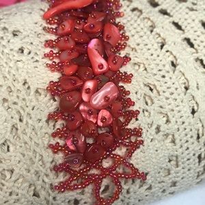 Sea shells and small beads bracelet handmade